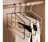 Perchero de hierro de 3 capas para pantalones, perchas para pantalones colgantes multicapa sin dejar rastro para organizador de armario, perchero multifuncional para ropa 1PCS blanco
