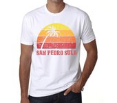 Camiseta Vintage Hombre Camiseta Estampada SAN Pedro Sula Blanco Atardecer XS blanco