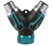 Adaptador de conector de tubería de agua con válvula en forma de Y, divisor de manguera de jardín de 2 vías NPT de 3/4 , resistente, 1 unidad blanco