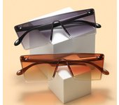 Nuevas gafas de sol retro de una pieza, gafas de sol de moda para hombres, gafas cuadradas personalizadas y de moda, accesorios de moda no polarizados negro