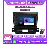 Reproductor de vídeo Multimedia Android Radio para coche de 8 pulgadas para Mitsubishi Outlander 2005-2011 con botón perilla WiFi BT 2 Din 1 + 32GB 1+32GB