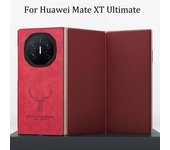 Funda de cuero con dibujos animados de alce y ciervo para Huawei Mate XT Ultimate, funda de silicona suave a prueba de golpes para Huawei Mate X5 X3 X2 For Mate XT Ultimate rojo
