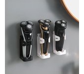 Soporte de pared para afeitadora eléctrica, soporte para cepillo de dientes sin rastro, soporte de almacenamiento para ahorro de espacio, accesorios de baño blanco
