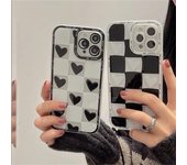 Funda de teléfono con entramado de corazón de amor 3d de estética coreana para Iphone 13 12 11 Pro Xs Max X Xr 7 8 Plus Se, funda trasera de silicona suave bonita For iPhone XS