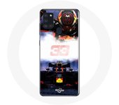 Coque Samsung Galaxy A21S Formule 1 Max Verstappen Pilote de F1 noir rouge et jaune