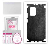 apgo Protective Skin Sticker for the back+sides compatible with Xiaomi Redmi K50i 5G, Full Wrap Film, Foil, Vinyl - Pattern Black Leather