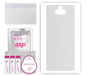 apgo Protective Skin Sticker for the back compatible with Sony Xperia 10, Wrap Film, Foil, Vinyl - Pattern Transparent Carbon