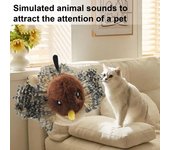 Juguete interactivo para gatos con pájaros cantores, simulación de pájaros de peluche con control remoto, recargable, activado por tacto, gorrión eléctrico, juguete para gatos de interior. Bird