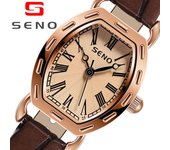 SENO Retro pequeño barril de vino reloj femenino cinturón temperamento pequeño reloj cuadrado movimiento de cuarzo reloj de mujer