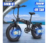 Bicicleta eléctrica H20 PRO de 2000 W, motor dual, 48 V, 23 Ah, plegable, para montaña, freno hidráulico, neumáticos anchos de 20 x 4,0 pulgadas 2000w23ah