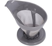 Colador de Café Acero Inoxidable Embudo de Grano Fino Tipo Goteo Cafetera Filtro de Lavado a Mano L(for 6.5-9kg) gris