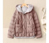 Chaqueta corta de invierno para mujer, de un solo pecho, holgada, gruesa, de pan L
