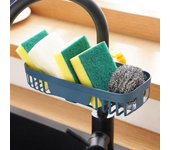 Rejilla para escurrir para fregadero, soporte para grifo de almacenamiento de esponja, escurridor de jabón, organizador de cesta 17*9*5cm gris