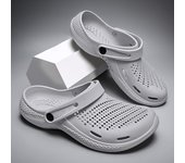 Zapatos con agujeros para hombre/mujer, transpirables, para parejas, zapatos de playa informales de verano, sandalias y zapatillas sobre el pie 36 negro