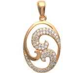 Les Trésors De Lily [K1430] - Colgante chapado en oro 'Diosa' oro blanco - 30x15 mm oro