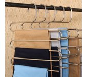 Capas de acero inoxidable pantalones percha corbata ropa estante organizador ahorro de espacio armario plata plata