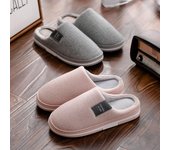 Zapatillas de algodón de moda para mujer, otoño e invierno, para el hogar, suela gruesa, cálidas, de felpa, para hombre, zapatos cálidos de algodón para interiores 42-43