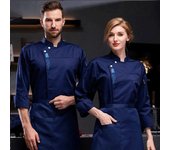 Chaqueta de Chef de manga larga para hombres y mujeres, uniforme de camarero de restaurante, abrigo de cocina, ropa de panadería Unisex XXXXL blanco