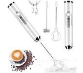 Espumador de leche eléctrico portátil con USB, batidor de huevos, batidor de café de mano, mezclador de espuma, recargable, para cocina y hogar.