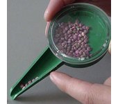 Sembradora de semillas de plantas, 5 limas, ajustable, manual, para flores, césped, plantas, jardín, dispensador de semillas multifunción, herramientas, accesorios verde
