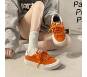 Zapatos de lona de moda para niñas y niños, gran oferta, zapatillas de deporte informales vulcanizadas con cordones y diseño plano para primavera y otoño, para caminar, tenis y patineta 35