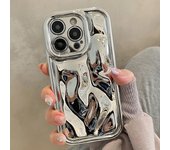 Funda con revestimiento de textura de meteorito láser brillante para Iphone 14 13 12 11 Pro Max Xs Xr X 7 8 6s 14 Plus cubierta antigolpes de color liso for iphoneXS(5.8") plata
