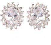 Les Trésors De Lily [Q2936] - Boucles Argent 'Sissi' blanc argenté (rhodié) - 13x11 mm blanco