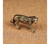 Figuritas de tigre grandes de latón macizo, adornos de cobre puro, modelo de tigres animales, estatua en miniatura, decoraciones de escritorio, decoración Vintage para el hogar