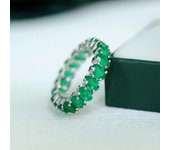 2024 recién llegado anillo elernality de ágata verde Plata de Ley 925 con piedras preciosas naturales joyería fina para mujeres niñas bonito regalo us ring size 7# verde