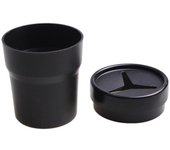 Mini bote de basura multifuncional para coche, portavasos, soporte para tapa de bote de basura para coche, accesorios interiores de plástico negro negro