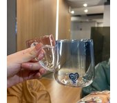 Tazas de vidrio con diseño de amor creativo, taza erótica con degradado para pareja, taza de corazón cálido, taza de leche, jugo, café, taza de agua, tazas de café, vasos para beber, regalo color rosa
