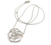 Les Trésors De Lily [P0201] - Collier argent 'Rosa Romantica' blanc argenté (rhodié) blanco