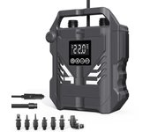 Compresor de aire eléctrico portátil para automóvil de 12 V con bomba de tabla de remo de alta presión de 22 PSI gris