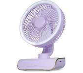 Ventilador multifunción de escritorio, ventilador recargable USB, ventilador automático, ventilador de iluminación ambiental para el hogar y la Oficina 5 2000mAh gris