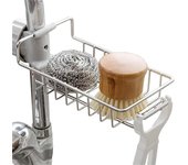 Rejilla para escurrir para fregadero de cocina, soporte para grifo de almacenamiento de esponja, escurridor de jabón, toallero de acero inoxidable, 1 Uds.