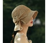 Sombrero de paja pequeño, protector solar de verano, sombrero de playa, sombrero de pescador con lazo, visera plegable para mujer rojo de la sandía