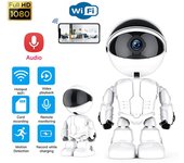 Cámara IP Robot PTZ de 2MP, cámaras de videovigilancia para interiores con Wifi, cámara CCTV inalámbrica de detección humana AI para hogar inteligente EU