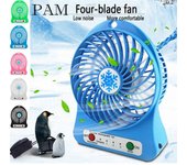 PAM portátil recargable LED ventilador de luz enfriador de aire mini escritorio USB 18650 ventilador de batería