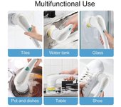 Cepillo de limpieza eléctrica 5 en 1, cepillo giratorio 360 para lavavajillas, para baño, cocina, herramienta de limpieza del hogar, lavado de zapatos, carga Usb