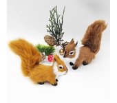 Mini ardilla de peluche de imitación, adorno para mesa de Navidad, regalo de cumpleaños para niños, lindas miniaturas de ardillas, manualidades