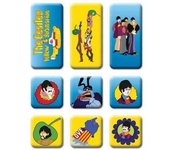 The Beatles Juego de imanes de nevera epoxi submarino amarillo (Paquete de 9) One Size negro
