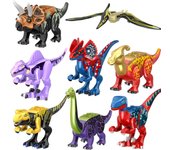 YG77099 dinosaurio colorido doble corona dragón Brachiosaurus Spinosaurus Paracanthosaurus Velociraptor Tyrannosaurus Rex juguete de bloques de construcción