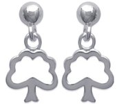 Les Trésors De Lily [H6193] - Boucles Argent 'Arbre de Vie' argenté - 8x8 mm plata