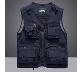 Chaleco Chaleco Chaqueta Hombres Multi-Bolsillo Clásico Hombre Sin Mangas Abrigo Al Aire Libre Fotógrafo Chaquetas 5XL Chaleco Ropa De Viaje M rojo