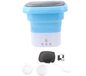 Mini lavadora plegable, mini lavadora portátil con cubo y adaptador de tubo de drenaje para ropa de bebé