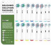 Cepillo de dientes eléctrico compatible con Brasmo, cepillo de repuesto marrón Oral B, paquete de 16 piezas, solución compatible IP17 EB18 EB50 EB60