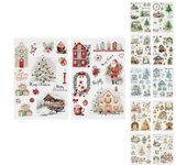 Pegatinas transferibles para frotar, 1 hoja, para manualidades, tela, vidrio, acrílico, madera, muebles, artículos pequeños, vintage, para diarios, álbumes de recortes, artículos de Navidad One Size