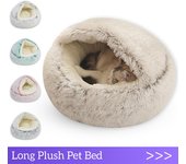 Cama para gatos de felpa larga de invierno, cojín redondo para gatos, casa para gatos 2 en 1, carcasa cálida, arena para gatos semicerrada, cama para gatos, perrera para perros semicerrada 40x40cm