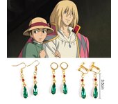 1 par de pendientes de disfraz de Howl'S Moving Castle, joyería para disfraz, regalo