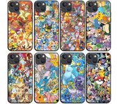 Funda negra B-69 de Pokémon para Redmi 10A, 10C, 12C, 13C, 9A, 9C, 9T, A3X, Note 10, 9, 9S, 10S, iPhone 11, 12, 13, 14, 15, 16, X, XS Pro Max, Mini, 7, 8 Plus, XR iPhone 12 Pro abismo